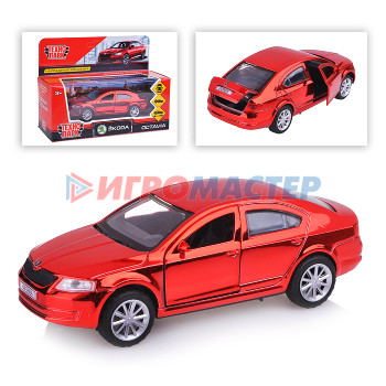 Коллекционные модели Машина металл. Skoda Octavia, 12см, (открыв. двери, хром красный ) инерц. в коробке