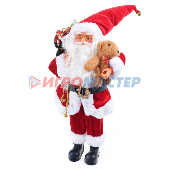Фигуры новогодние Сувенирный Дедушка Мороз S0115 с мешком подарков, 45см в пакете