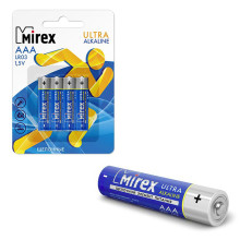 Батарея щелочная Mirex LR03 / AAA 1,5V, 4 шт., блистер