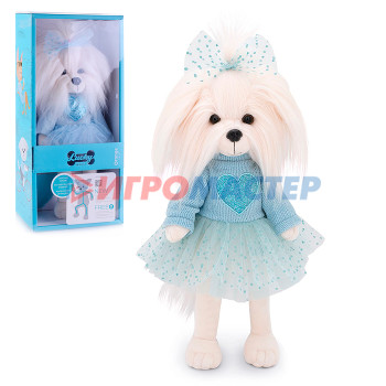 Мягкая игрушка Собачка Lucky Mimi: Зимнее настроение с каркасом 37, коробка 44 см