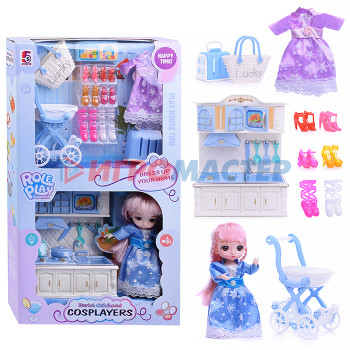 Куклы, пупсы интерактивные, функциональные Кукла с аксессуарами 5S-449 (свет/звук) в коробке