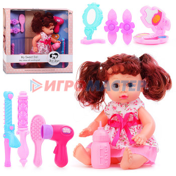 Куклы, пупсы интерактивные, функциональные Кукла 3358-4G с аксессуарами, в коробке