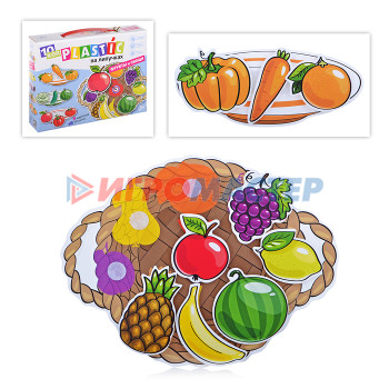 Обучающие игры для малышей и дошкольников Пластик на липучках &quot;Фрукты и овощи&quot; 10KOR PLASTIC