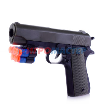 Оружие с мягкими пульками, шариками, присосками, дисками Пистолет 977-07 с мягкими полимерными пулями, в пакете