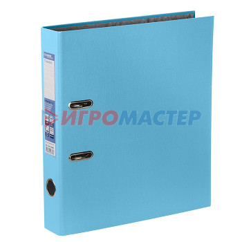 Папки-регистраторы с арочным механизмом Регистратор PVC 50 мм А4 арочный механизм, голубой