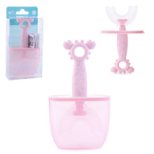 Зубная щетка-массажер для детей &quot;Крабик&quot; с футляром, цвет розовый