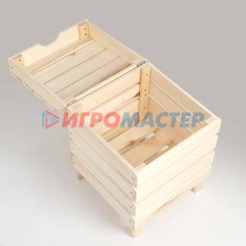Ящик для белья из дерева "Табурет-2", 40×40×52см, "Добропаровъ"