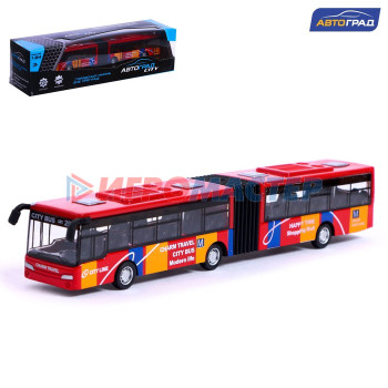 Автобус металлический «Городской транспорт», инерционный, масштаб 1:64, цвета МИКС