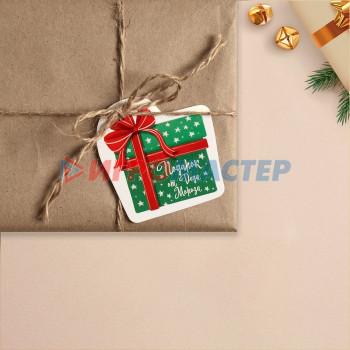 Шильдик на подарок Новый год «Подарок от Деда мороза», 6,5 ×6,8  см