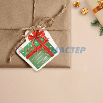 Шильдик на подарок Новый год «Подарок от Деда мороза», 6,5 ×6,8  см