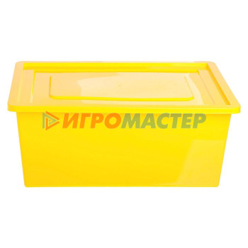 Ящик для игрушек, с крышкой, объём 30 л, цвет жёлтый