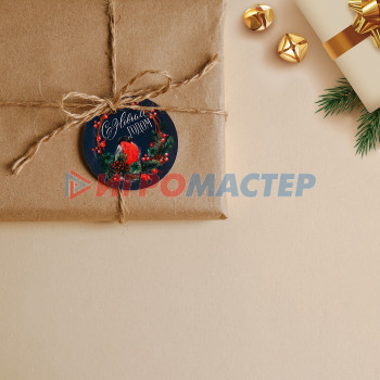 Шильдик на подарок «Снегирь», 5,6 × 5,6 см