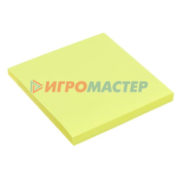 Блоки для записей с клеевым краем Блок с липким краем 76 мм х 76 мм, 80 листов, флуоресцентный, жёлтый