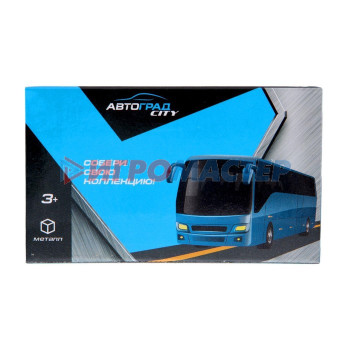 Автобус металлический «Междугородний», масштаб 1:64, цвет синий