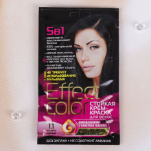 Cтойкая крем-краска для волос Effect Сolor тон иссиня-черный, 50 мл