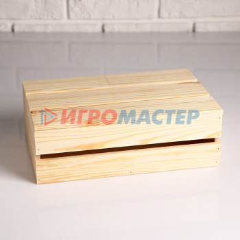 Ящик деревянный 30×20×10 см подарочный с реечной крышкой