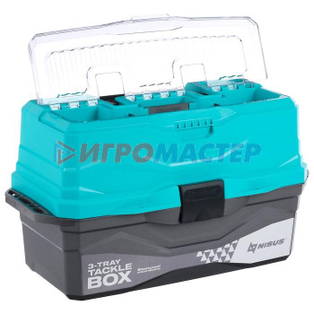 Ящик для снастей Tackle Box трёхполочный NISUS, цвет бирюзовый
