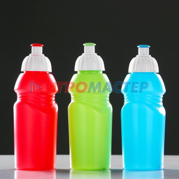 Бутылка для воды 400 мл, велосипедная, с соской, 18х6.2х6.2 см , микс