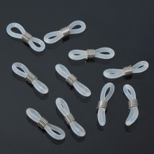 Резинка для цепочек/шнурков для очков (набор 10шт), цвет прозрачный в серебре