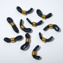 Резинка для цепочек/шнурков для очков (набор 10шт), цвет чёрный в золоте