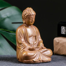 Подставка для благовоний "Будда" коричневое золото, 12см