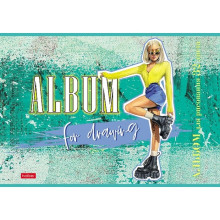 Альбом для рисования А4, 32 листа, на скрепке, Zoomer-girl, обложка мелованный картон, блок 100 г/м², МИКС