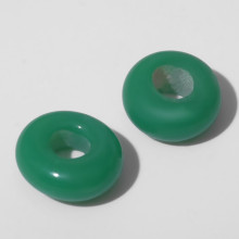Бусина стеклянная "Preciosa" кольцо (набор 2шт), 8*4мм, цвет зелёный