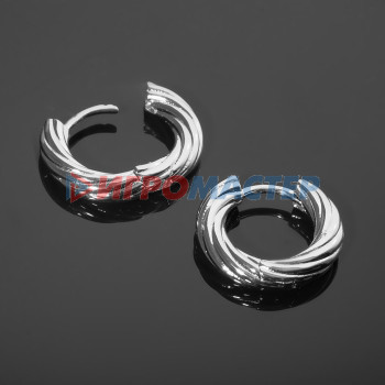 Фурнитура для бижутерии Швензы-кольца родированные "Рельеф" d=20мм, цвет серебро