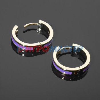 Фурнитура для бижутерии Швензы-кольца родированные "Локо" d=20мм, цвет фиолетовый в золоте