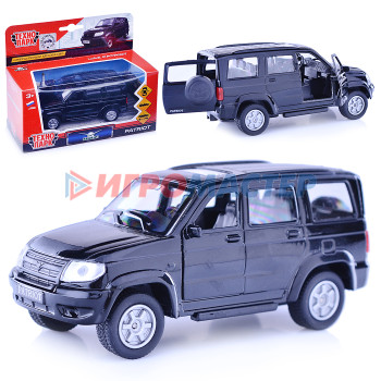 Коллекционные модели Машина металл УАЗ Patriot , 12см, (открыв. двери и багажник, черный) инерц., в коробке