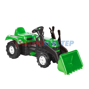Каталки - толокары Трактор педальный Ranchero, с ковшом, клаксон, зеленый