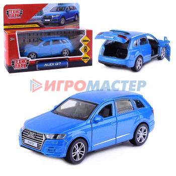 Коллекционные модели Машина металл AUDI Q7 12 см, (двер, багаж, синий) инер, в коробке