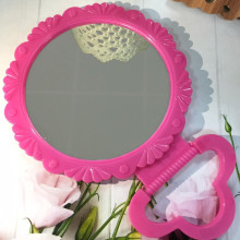 Зеркало настольное в пластиковой оправе "Ажурный кант", круг, цвет микс, d-12,5см (Стикер на минивложение10шт)