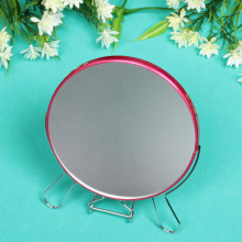 Зеркало настольное в металлической оправе "Практика" круг, подвесное, двухстороннее d-14см