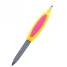 Пилка для ногтей металлическая с триммером в пакете "Галант", цвет ручки микс, цвет пилки серебро,14,5см