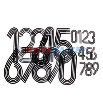 Термоаппликация Номер на футболку 003 (чёрный, большие цифры: 0-9, маленькие: 0-9)