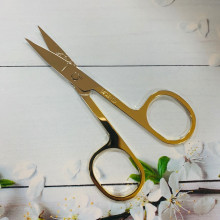 Ножницы маникюрные на блистере "Ultramarine", овальные кольца, широкие, ручки цвет золото, 8см