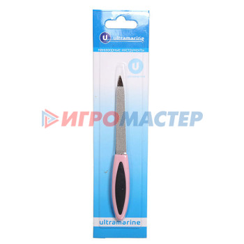 Пилка для ногтей металлическая на блистере "Ультрамарин", цвет ручки микс, цвет пилки серебро,14.5см