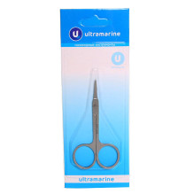 Ножницы маникюрные на блистере "Ultramarine", круглые кольца, широкие, тонкие, цвет металл 8см