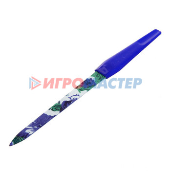 Пилка для ногтей металлическая на блистере "Ультрамарин - Цветы", цвет ручки микс, цвет пилки микс,15,5см.