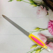 Пилка для ногтей металлическая с триммером на блистере "Ultramarine - Радуга", цвет ручки микс,17см