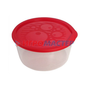 Контейнеры для хранения продуктов, посуда пластиковая Контейнер пластиковый пищевой №4, 1,4л круглый низкий многофункциональный С257