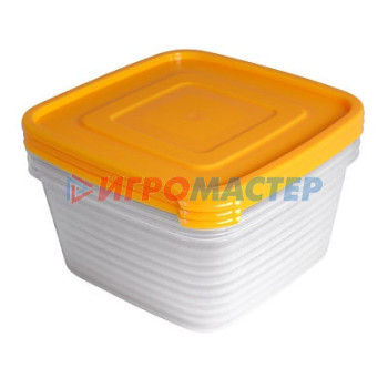 Контейнеры для хранения продуктов, посуда пластиковая Набор контейнеров 3шт "Унико" (3х1,4л) С217