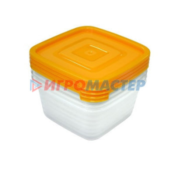 Контейнеры для хранения продуктов, посуда пластиковая Набор контейнеров 4шт "Унико" (4х0,45л) С216