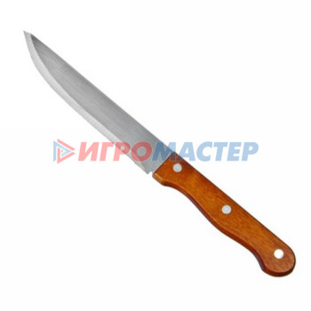 Ножи металлические Нож кухонный "НЕРЖ" 14,5см с деревянной ручкой Zhou yang zuo