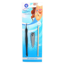 Маникюрный набор на блистере, 3 предмета "Ultramarine - Ваши ручки" (триммер, книпсер и палочка апельсиновая)