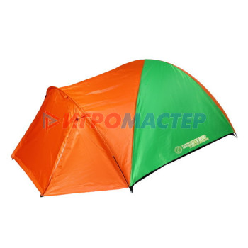 Палатка туристическая Кама-3 двухслойная, (200+80)*210*130 см, цвет оранжево-зеленый