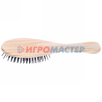 Расческа массажная деревянная "Beautiful hairstyle", форма овал, пластиковые зубья, 21см