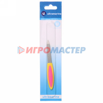 Пилка для ногтей металлическая на блистере "Ultramarine - Радуга", цвет ручки микс,14см