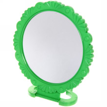 Зеркало настольное в пластиковой оправе "Ажурный кант", круг, цвет микс, d-17см (Стикер на минивложение 15шт)